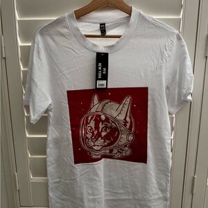 White Cat Space Graphic Tee